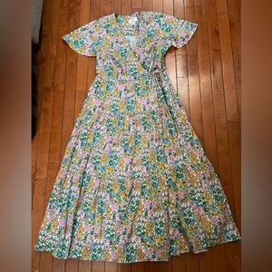 J. Crew Liberty Mini Floral Walk Print Faux-wrap Dress